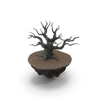 Round Soil Ground Island with Dead Tree PNG & PSD Images