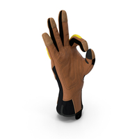 Safety Leather Gloves with Knuckle Guards OK Hand Gesture PNG & PSD Images