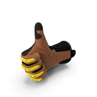 Safety Leather Gloves with Knuckle Guards Thumbs Up PNG & PSD Images