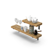 Shelf With Kitchenware PNG & PSD Images