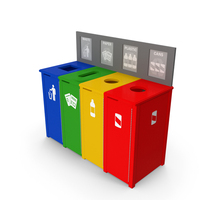 Sort Recycling Bins Multicolor PNG & PSD Images