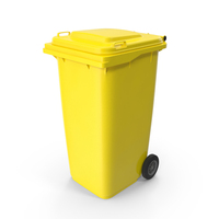 Plastic Trash Bin Yellow PNG & PSD Images