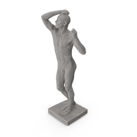 Naked Standing Man Stone Statue PNG & PSD Images