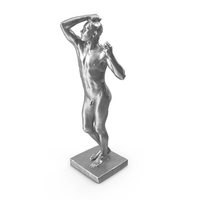 Naked Standing Man Metal Statue PNG & PSD Images