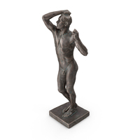 Naked Standing Man Bronze Outdoor Statue PNG & PSD Images