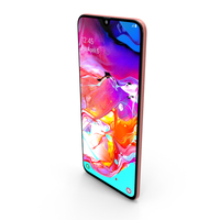 Samsung Galaxy A70 Coral PNG & PSD Images