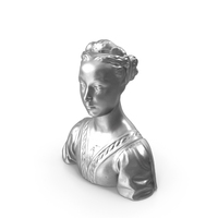 Young Woman Metal Bust PNG & PSD Images
