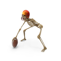 Worn Skeleton Football Player Bending PNG & PSD Images