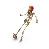 Worn Skeleton Football Player Kicks Ball PNG & PSD Images