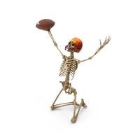 Victorious Worn Skeleton Football Player PNG & PSD Images