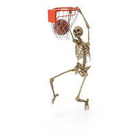Worn Skeleton Basketball Player Slam Dunk PNG & PSD Images