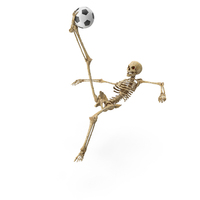 Worn Skeleton Soccer Player Bicycle Jump Kicking PNG & PSD Images