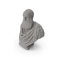 Man With Beard Stone Bust PNG & PSD Images
