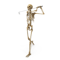 Worn Skeleton Golf Player After Swing PNG & PSD Images