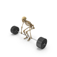 Worn Skeleton Barbel Weight Lifting Pose Deadlift PNG & PSD Images