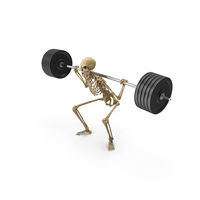 Worn Skeleton Barbel Weight Lifting Pose Back Squat PNG & PSD Images
