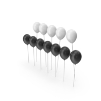White Black Balloons PNG & PSD Images