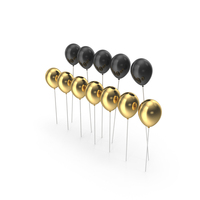 Black Gold Balloons PNG & PSD Images