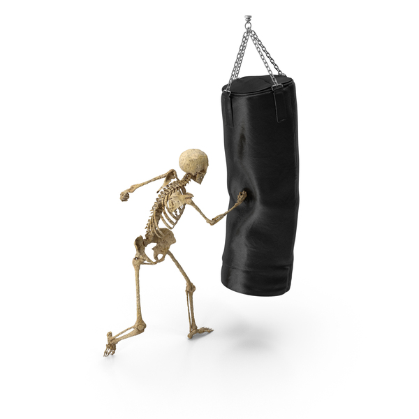 Worn Skeleton Hitting Punching Bag PNG & PSD Images