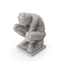 Crouching Boy Sculpture PNG & PSD Images