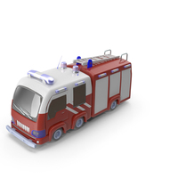 卡通消防引擎Q版本的动画玩具PNG和PSD图像