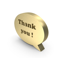 Gold Thank You Circle Speech Bubble PNG & PSD Images