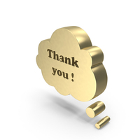 Speech Bubble Cloud Thank You Gold PNG & PSD Images