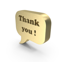 Gold Thank You Square Speech Bubble PNG & PSD Images