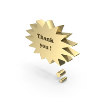Gold Thank You Star Speech Bubble PNG & PSD Images
