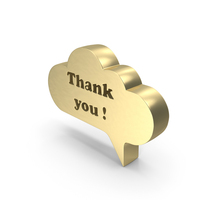 Gold Thank You Cloud Speech Bubble PNG & PSD Images
