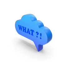 Blue What Cloud Speech Bubble PNG & PSD Images