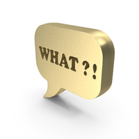 Gold What Speech Bubble PNG & PSD Images
