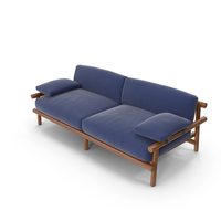 Blue Double Sofa PNG & PSD Images