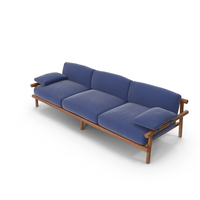 Blue Triple Sofa PNG & PSD Images
