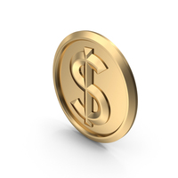 Gold Dollar Sign Coin PNG & PSD Images