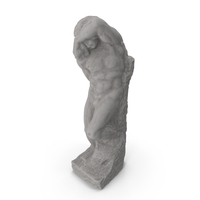 Unfinished Man Stone Sculpture PNG & PSD Images