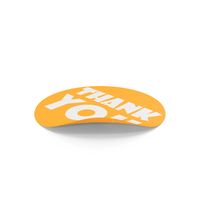 Orange and White Thank You Sticker PNG & PSD Images