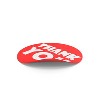 Red And White Thank You Sticker PNG & PSD Images