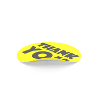Yellow And Black Thank You Sticker PNG & PSD Images