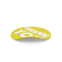 Yellow and White Thank You Sticker PNG & PSD Images