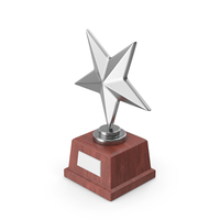 Silver Star Trophy Award PNG & PSD Images