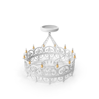 White Round Forged Chandelier PNG & PSD Images