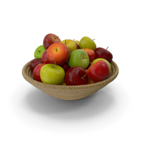 Wicker Bowl of Apples PNG & PSD Images