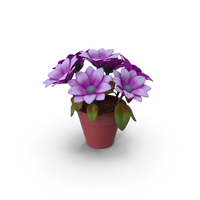 cartoon Pot with Flower Pink PNG & PSD Images