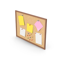 Wooden Pinboard With Notes PNG & PSD Images