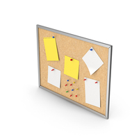 Silver Pinboard With Notes PNG & PSD Images