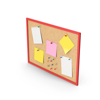 Red Pinboard With Notes PNG & PSD Images