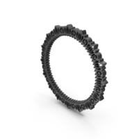 Circle Flower Frame Black PNG & PSD Images