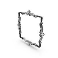 Square Flower Frame Black PNG & PSD Images