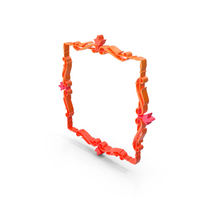 Square Flower Frame Orange PNG & PSD Images